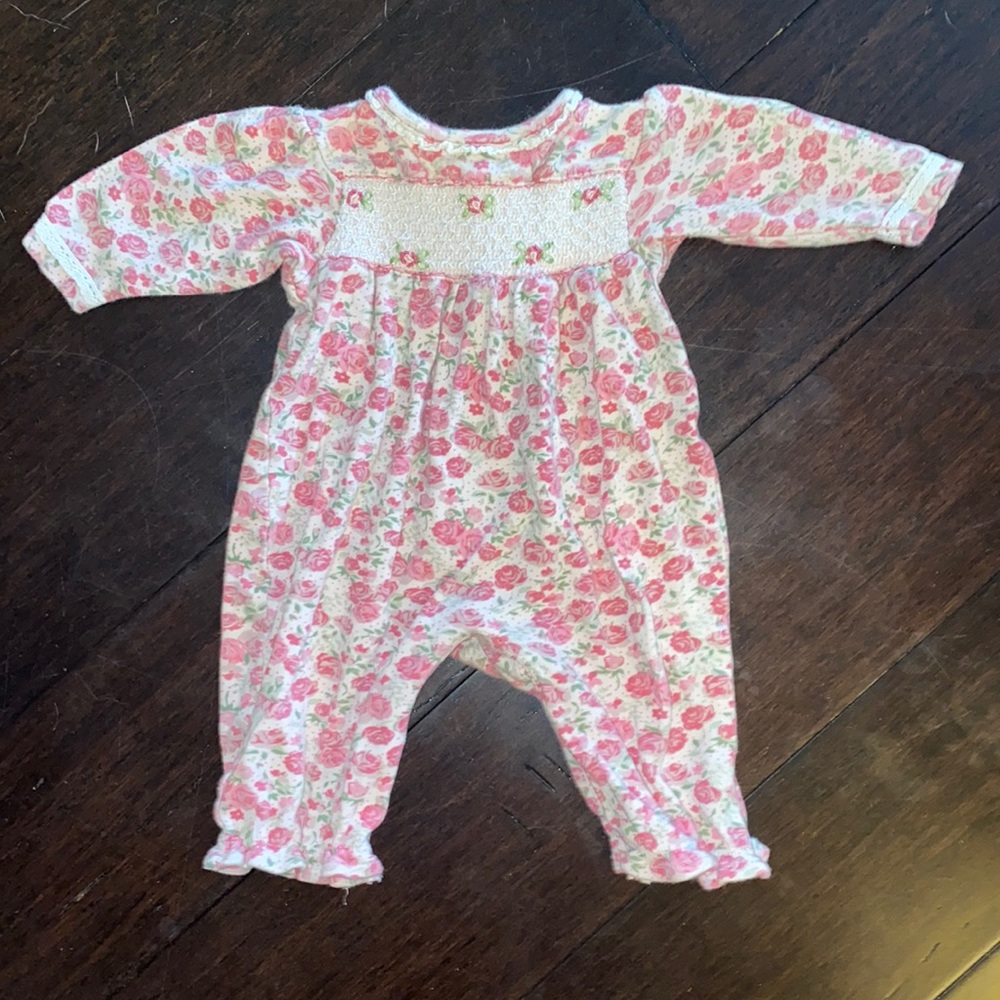 Dainty embroidered floral snap up one piece